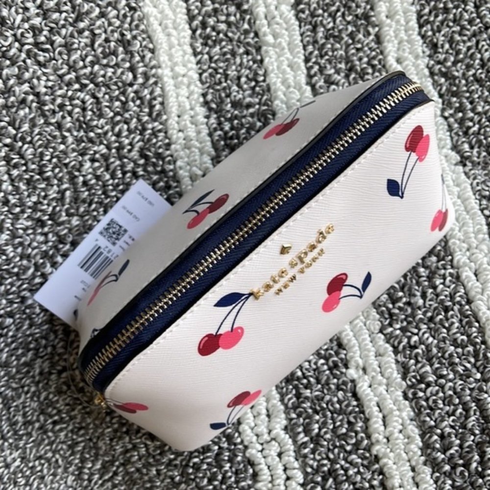 Kate Spade Dancing Cherrie Small Cosmetic Case Cream Multi - Picture 3 of 15